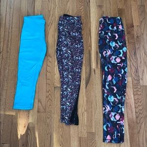 Three pairs of workout tights/pants
